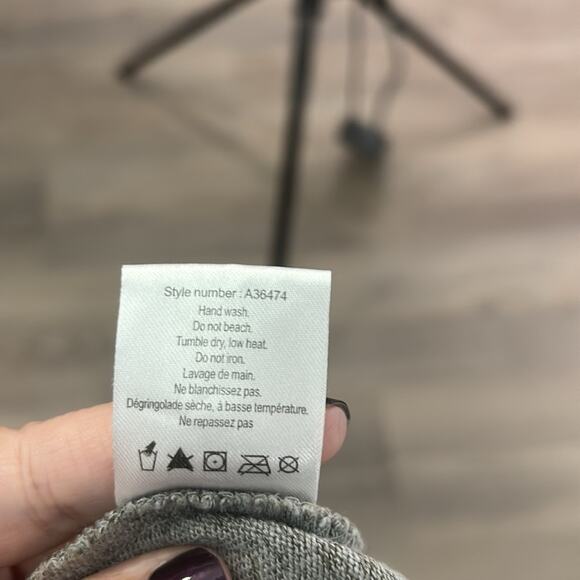 Anthro One September Gray Long Sleeve Tunic with Braided Collar Size Small - Picture 8 of 9